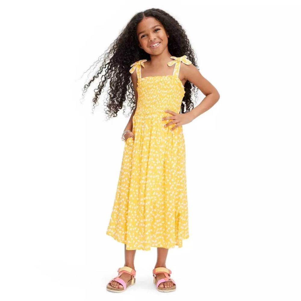 Girls Diane Von Furstenberg Target Sundress Yellow Tie Strap Ginkgo M (8) - BNWT